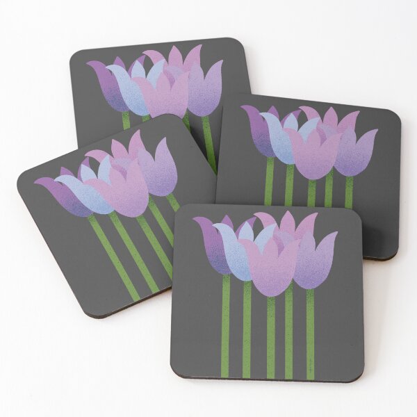 Item preview, Flower Market - Purple and Green Abstract Tulips on Black designed and sold by DuckyRubin.
