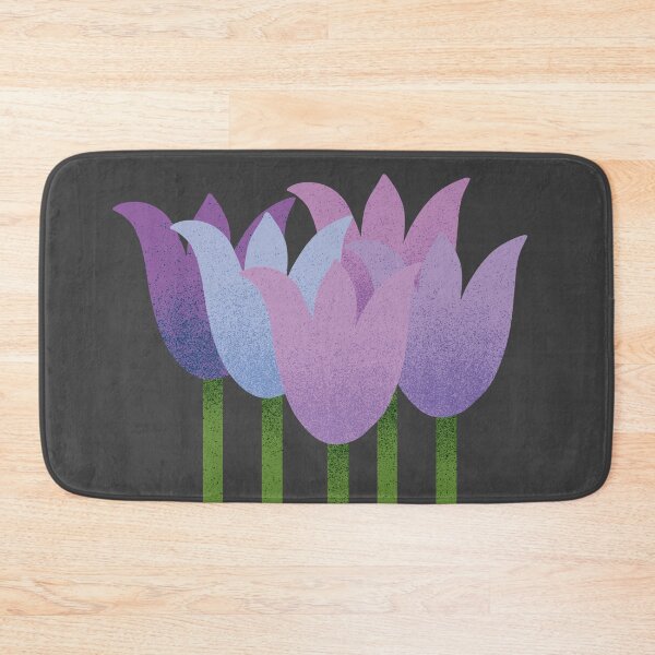 Item preview, Flower Market - Purple and Green Abstract Tulips on Black designed and sold by DuckyRubin.