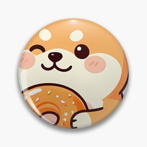 Item preview, Cute Shiba Inu Baker with Maple Glazed Donut designed and sold by pumsquare.