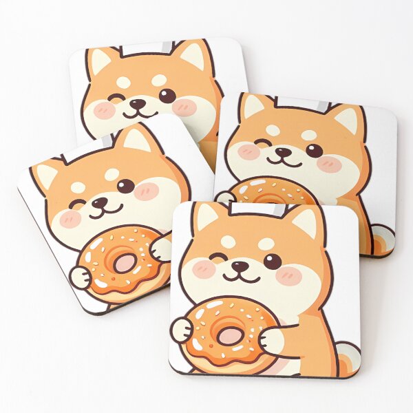 Item preview, Cute Shiba Inu Baker with Maple Glazed Donut designed and sold by pumsquare.