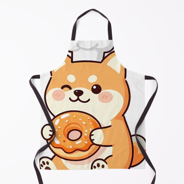 Item preview, Cute Shiba Inu Baker with Maple Glazed Donut designed and sold by pumsquare.