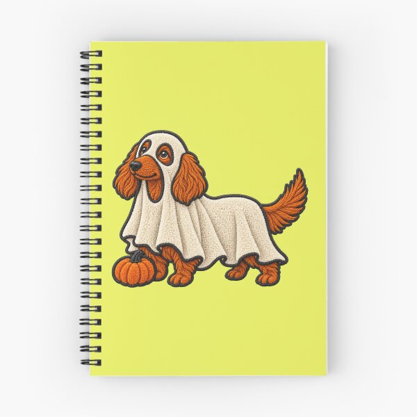 Aperçu de l'œuvre Teckel fantôme effrayant avec citrouille – Chien d'Halloween en fausse chenille créée et vendue par Jaani-T.