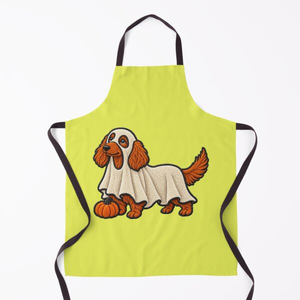 Item preview, Spooky Ghost Dachshund with Pumpkin – Faux Chenille Halloween Dog designed and sold by Jaani-T.
