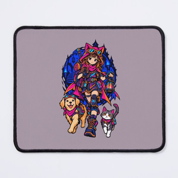 Item preview, Cute Anime Dungeon Explorer Girl Dog Cat Fantasy Adventure designed and sold by KungPowUnicorn.