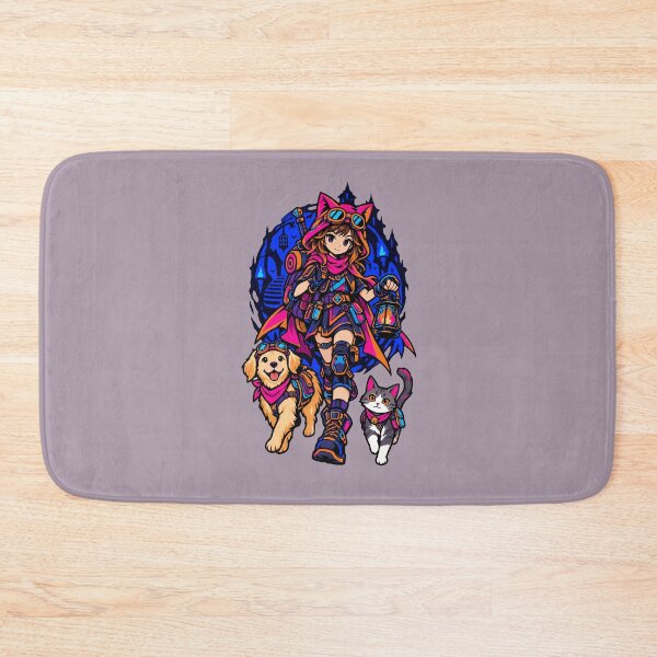 Item preview, Cute Anime Dungeon Explorer Girl Dog Cat Fantasy Adventure designed and sold by KungPowUnicorn.