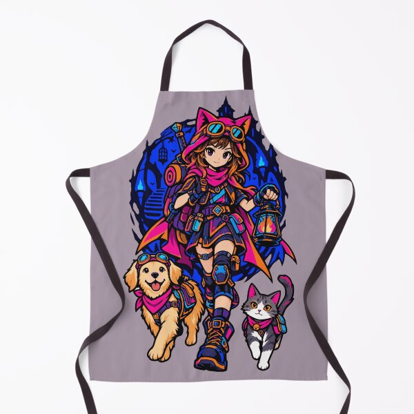 Item preview, Cute Anime Dungeon Explorer Girl Dog Cat Fantasy Adventure designed and sold by KungPowUnicorn.