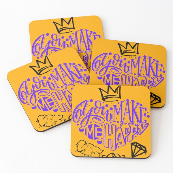 Item preview, You Make Me Happy Purple Typography Heart designed and sold by V8Green.