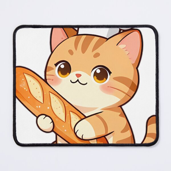 Item preview, Cute Tabby Kitten Baker with Golden Baguette designed and sold by pumsquare.