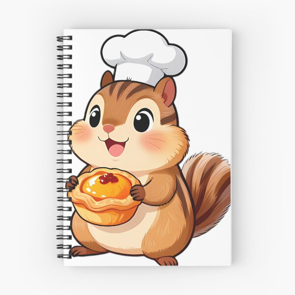 Item preview, Cute Chipmunk Baker with Pumpkin Danish Tart designed and sold by pumsquare.