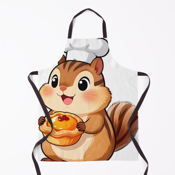 Item preview, Cute Chipmunk Baker with Pumpkin Danish Tart designed and sold by pumsquare.