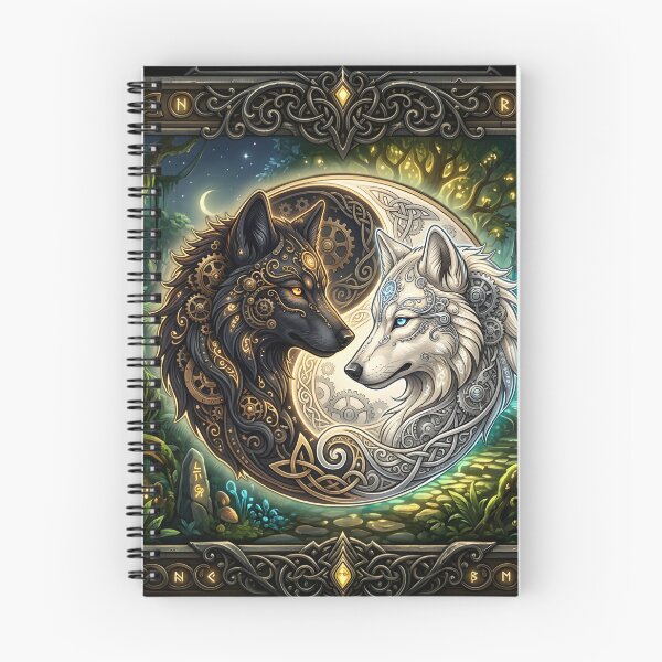 Item preview, Celtic Yin Yang Wolves – Steampunk Harmony designed and sold by nicky2342.