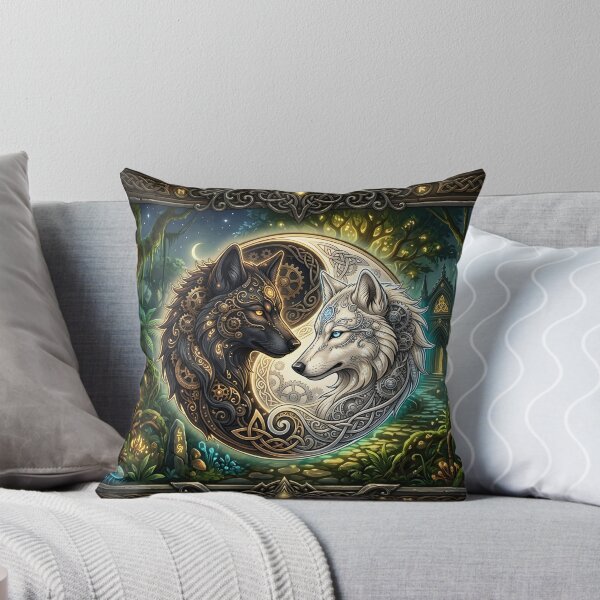 Item preview, Celtic Yin Yang Wolves – Steampunk Harmony designed and sold by nicky2342.