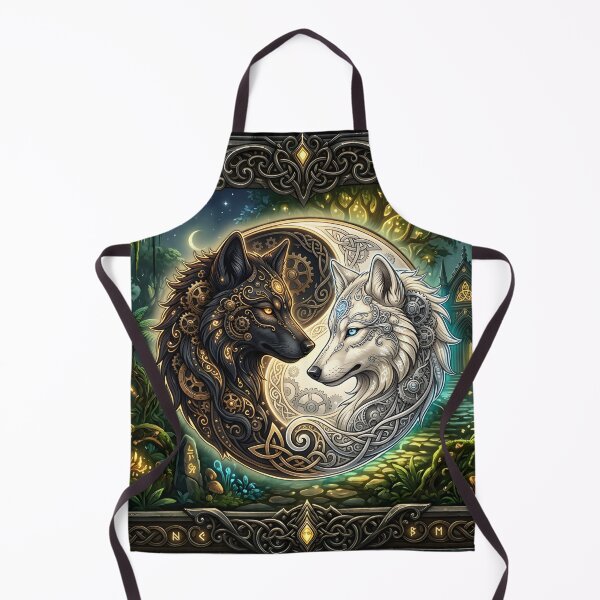 Item preview, Celtic Yin Yang Wolves – Steampunk Harmony designed and sold by nicky2342.