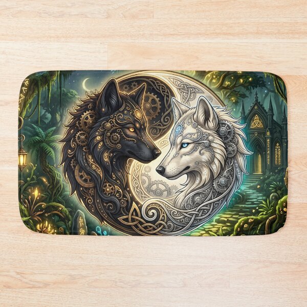 Item preview, Celtic Yin Yang Wolves – Steampunk Harmony designed and sold by nicky2342.