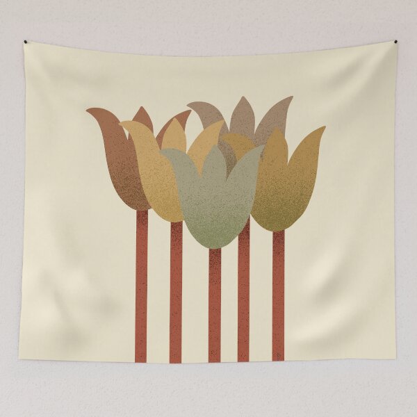 Item preview, Flower Market - Earth Tones Abstract Tulips on Cream designed and sold by DuckyRubin.
