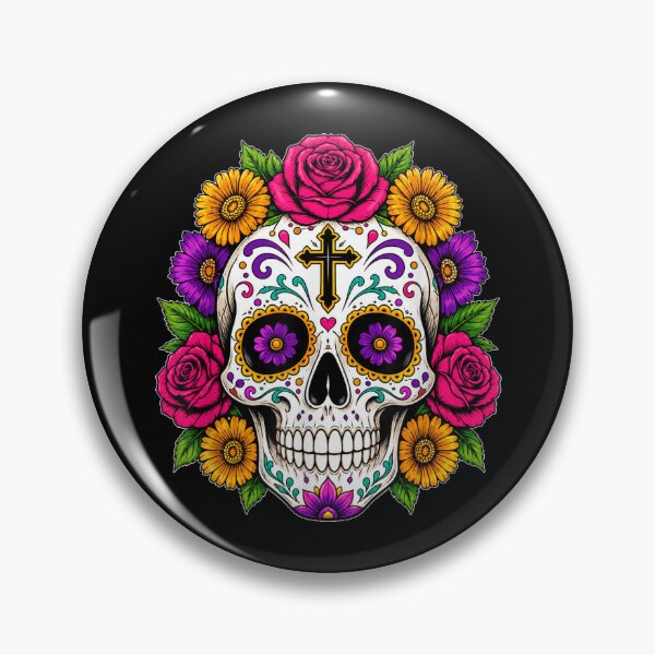 Item preview, Sugar Skull Floral Flowers Mexican Halloween Graphic designed and sold by Altenpendinton.