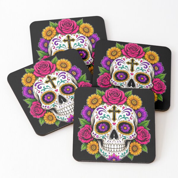 Item preview, Sugar Skull Floral Flowers Mexican Halloween Graphic designed and sold by Altenpendinton.