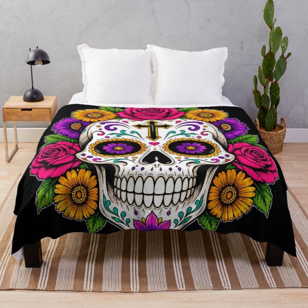 Item preview, Sugar Skull Floral Flowers Mexican Halloween Graphic designed and sold by Altenpendinton.