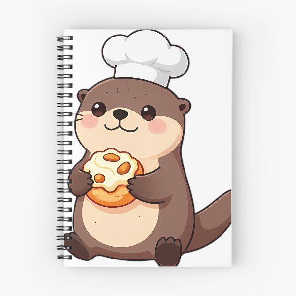 Item preview, Cute River Otter Baker with Glazed Apple Fritter designed and sold by pumsquare.