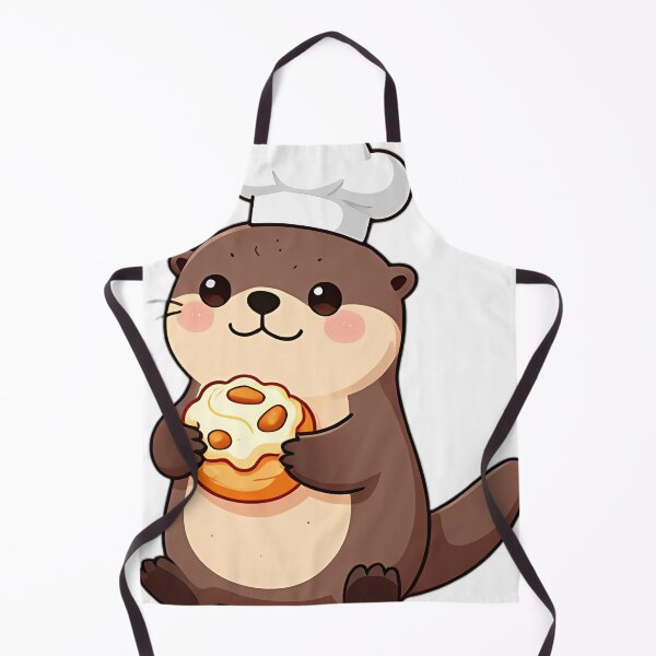 Item preview, Cute River Otter Baker with Glazed Apple Fritter designed and sold by pumsquare.