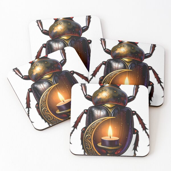 Item preview, Gothic Scarab Beetle Candle Shrine Guardian designed and sold by IllumeInk.