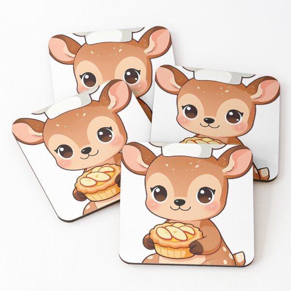 Item preview, Cute Baby Deer Fawn Baker with Caramel Apple Tartlet designed and sold by pumsquare.