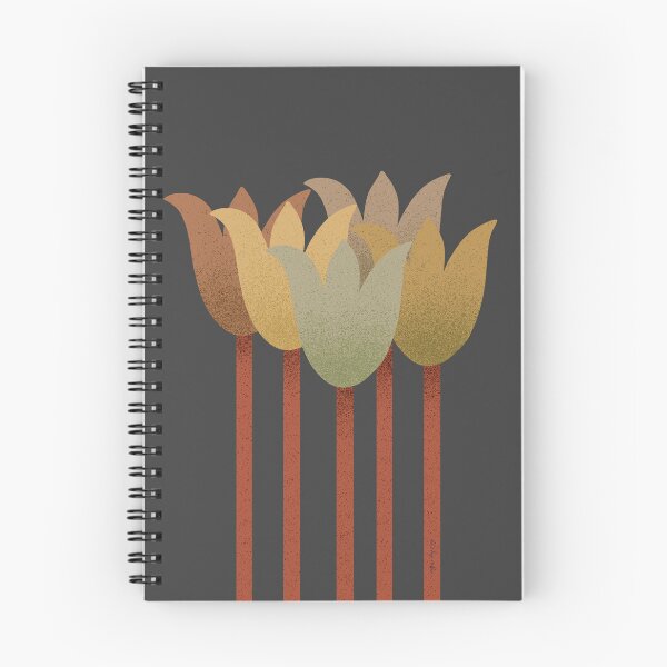 Item preview, Flower Market - Earth Tones Abstract Tulips on Black designed and sold by DuckyRubin.
