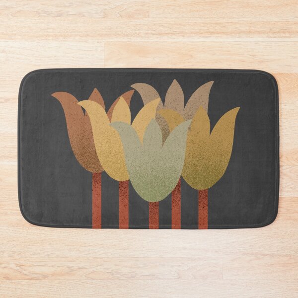 Item preview, Flower Market - Earth Tones Abstract Tulips on Black designed and sold by DuckyRubin.