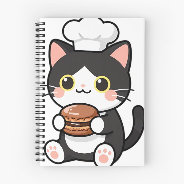 Item preview, Cute Tuxedo Kitten Baker with Chocolate Macaron designed and sold by pumsquare.