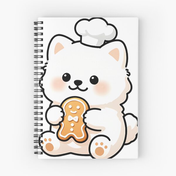 Item preview, Cute Samoyed Puppy Baker with Gingerbread Cookie designed and sold by pumsquare.