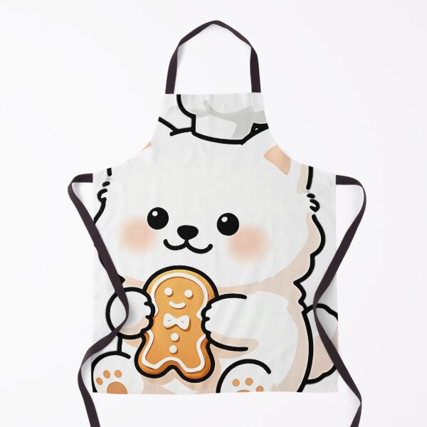Item preview, Cute Samoyed Puppy Baker with Gingerbread Cookie designed and sold by pumsquare.