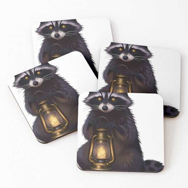 Item preview, Gothic Shadow Raccoon Lantern Guardian designed and sold by IllumeInk.