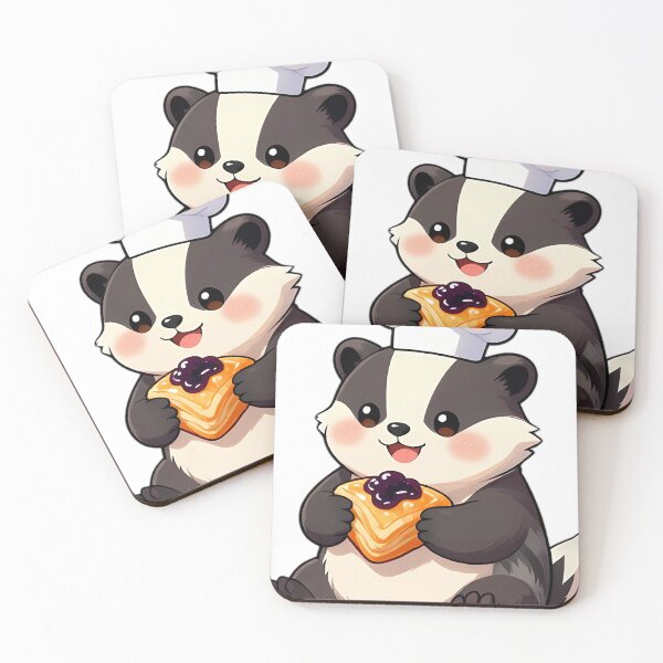 Item preview, Cute Badger Cub Baker with Blackberry Turnover designed and sold by pumsquare.