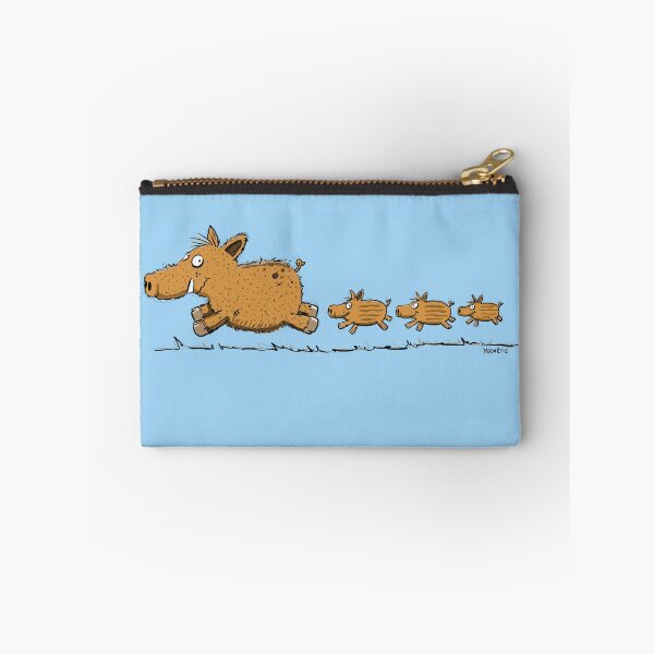 Item preview, Eine fröhliche Wildschwein-Familie unterwegs: vorne das große Wildschwein, dahinter die kleinen Frischlinge. Handgezeichnete Tierillustration für Wildschwein-Fans, Naturfreunde und alle, die humorvolle Waldtiere mögen. designed and sold by modartis.