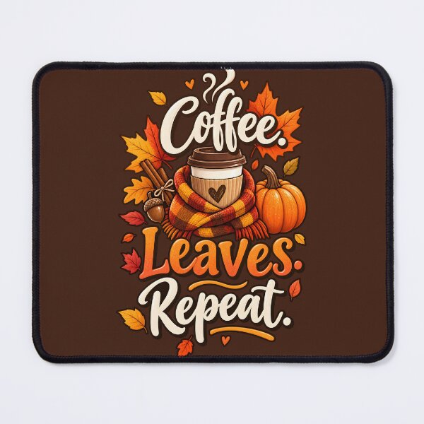 Item preview, Coffee Leaves Repeat – Cozy Autumn Coffee Lover Design designed and sold by blankTeeShirt.