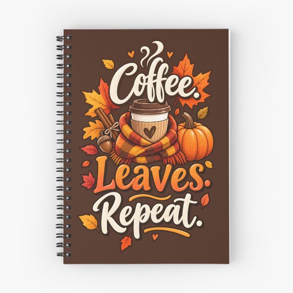 Item preview, Coffee Leaves Repeat – Cozy Autumn Coffee Lover Design designed and sold by blankTeeShirt.