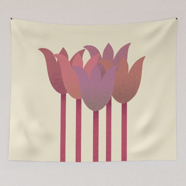 Item preview, Flower Market - Warm Tones Abstract Tulips on Cream designed and sold by DuckyRubin.