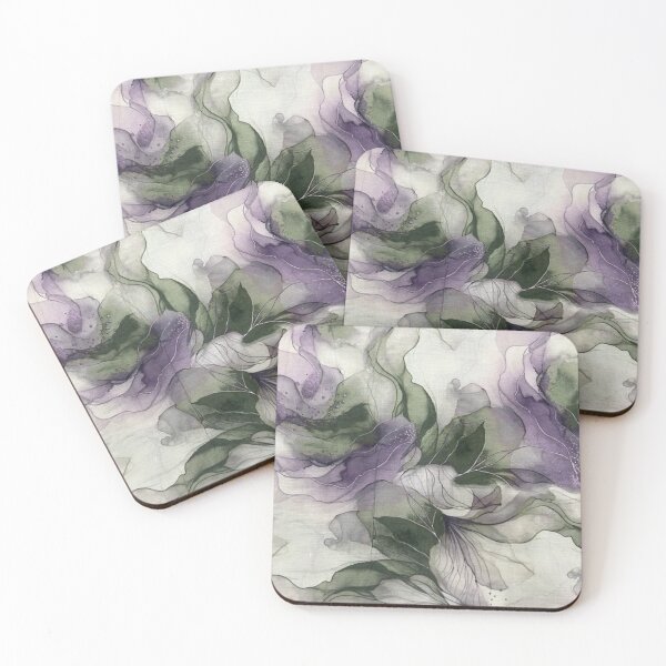 Item preview, Abstract Watercolors Pattern in Green and Purple  designed and sold by ZedColors.
