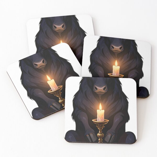Item preview, Gothic Black Bull Altar Candle Guardian designed and sold by IllumeInk.
