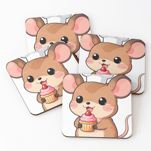 Item preview, Cute Little Mouse Baker with Strawberry Cupcake designed and sold by pumsquare.