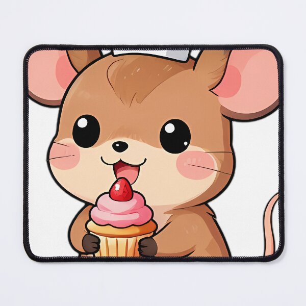 Item preview, Cute Little Mouse Baker with Strawberry Cupcake designed and sold by pumsquare.