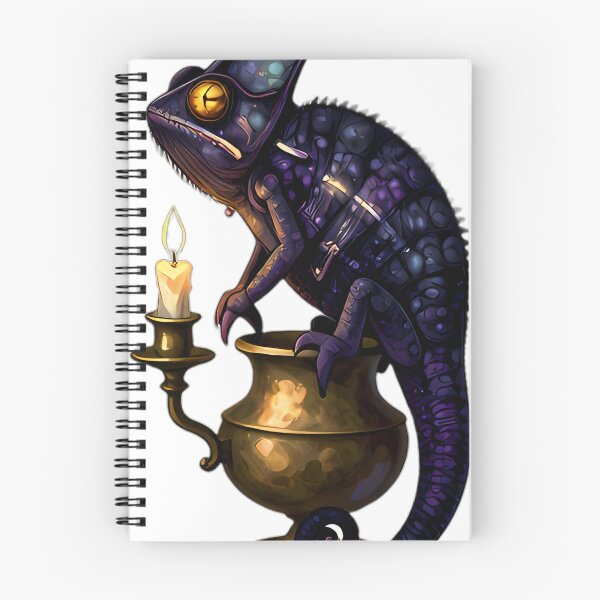 Item preview, Gothic Horned Chameleon Candle Guardian designed and sold by IllumeInk.