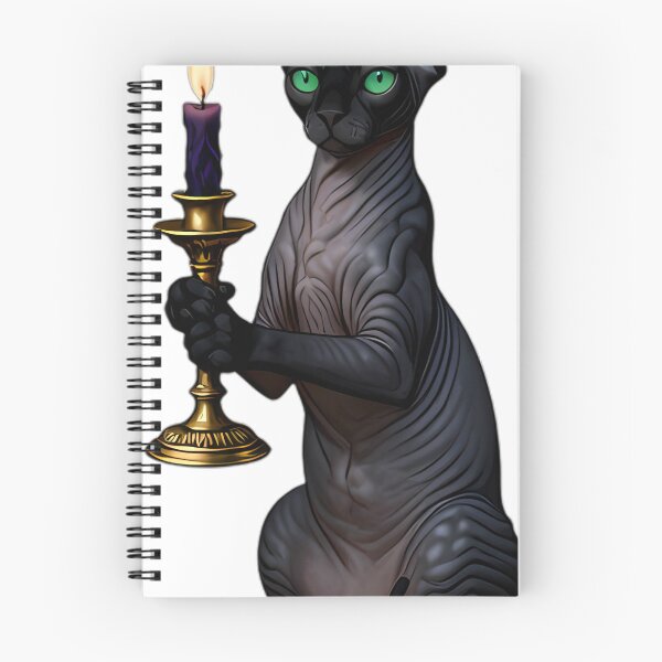 Item preview, Gothic Sphynx Cat Obelisk Candle Guardian designed and sold by IllumeInk.