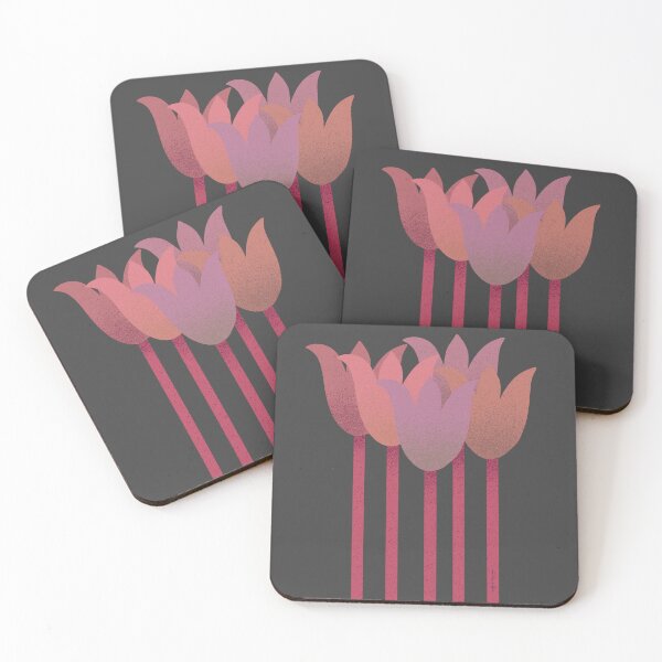 Item preview, Flower Market - Warm Tones Abstract Tulips on Black designed and sold by DuckyRubin.