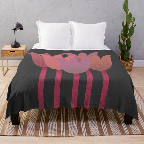 Item preview, Flower Market - Warm Tones Abstract Tulips on Black designed and sold by DuckyRubin.