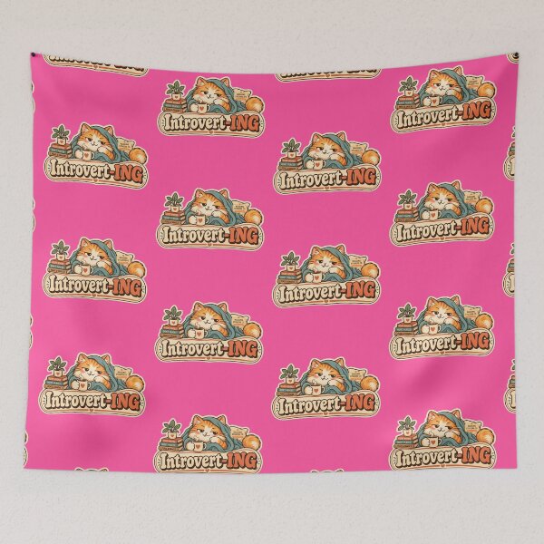 Item preview, NAGGING CAT BY NAGGINGSTICKERSCO. NAGGINGCAT INTROVERT-ING COLLECTION | ELECTRIC PINK Edition | No.01 designed and sold by LaMaisonOfMY.