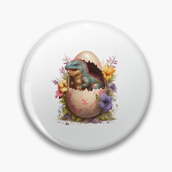 Item preview, Easter Saurus Rex Funny Baby Dinosaur Hatching Egg Flowers  designed and sold by succulentshopx.