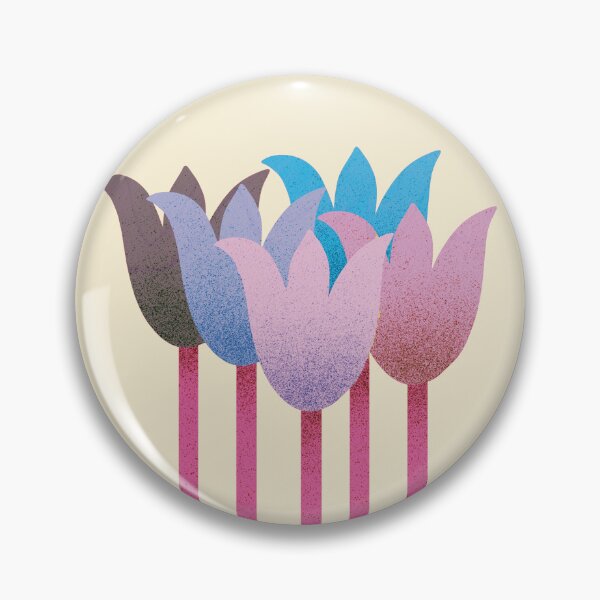 Item preview, Flower Market - Pink and Blue Abstract Tulips on Cream designed and sold by DuckyRubin.