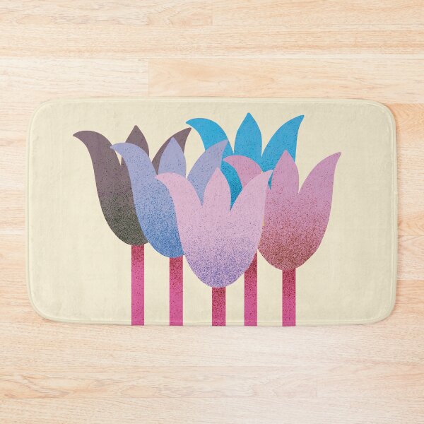 Item preview, Flower Market - Pink and Blue Abstract Tulips on Cream designed and sold by DuckyRubin.
