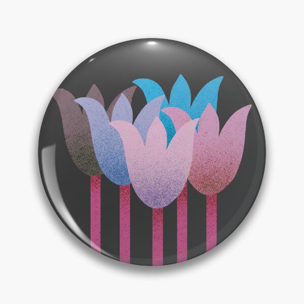 Item preview, Flower Market - Pink and Blue Abstract Tulips on Black designed and sold by DuckyRubin.